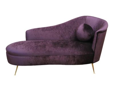 Mid-Century Italian Daybed Newly Reupholstered in Purple Velvet
