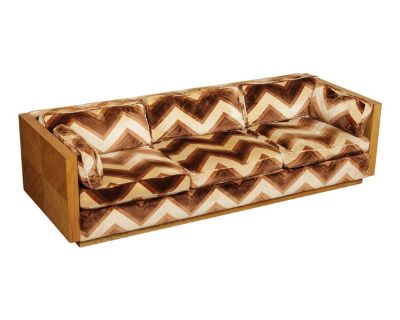 Bernhardt Mid Century Modern Chevron Box Sofa
