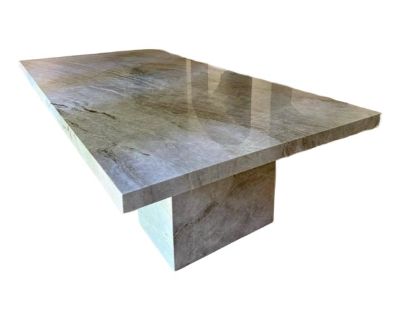 Custom Taj Mahal Quartz Marble Rectangle Dining Table