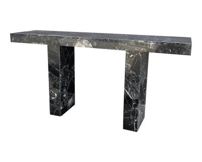 1980s Postmodern Solid Marble Plinth Console Table