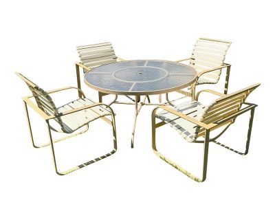 1980s Richard Frinier for Brown Jordan "Quantum" Patio Table & 4 Chairs