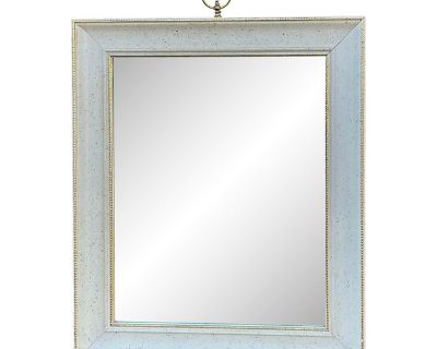 Turner Mfg. Co. Gold Splatter Wall Mirror With Brass Ring Finial