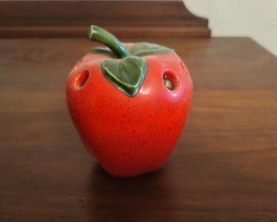 Vintage Ceramic Apple Pencil Holder 6"