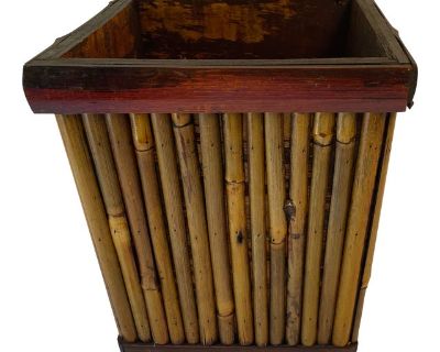 Vintage Bamboo Planter Basket