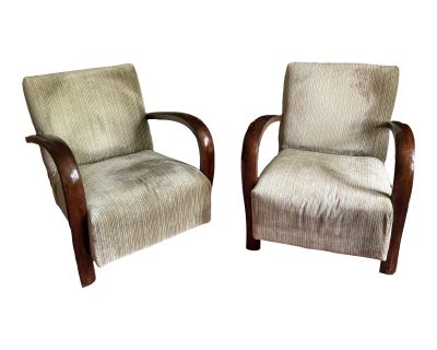 Late 19th Century Pair of Art Deco Antique Bentwood Armchairs