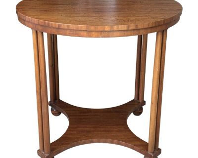 Mid-Century Modernist Wooden Round Accent Table / Occasional Table/ Gueridon