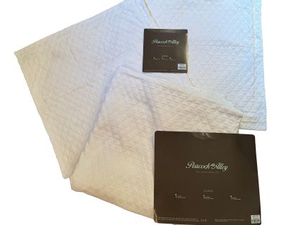 Peacock Alley White Lattice Brandi Matelasse Coverlet and Shams - 3 Piece Set