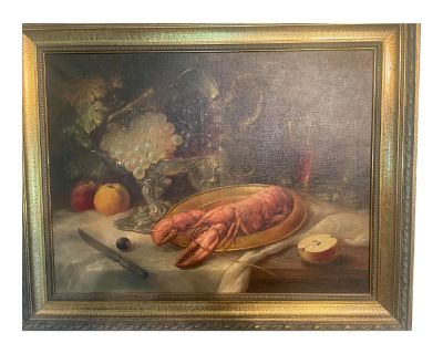 European Art Oil Painting With Lobster