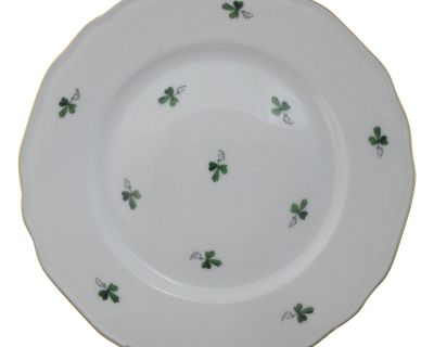 Augarten Wien Vienna Green Scattered Wine Leaves 6490 7 3/4" Salad Plate