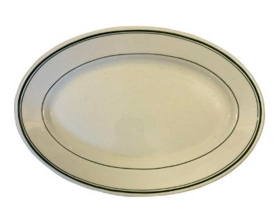 1948 Warwick China Green Stripe Restaurantware Platter