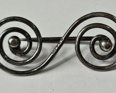 Antique Early 19th Century Scottish Sterling Silver SPIRAL SHAWL PIN