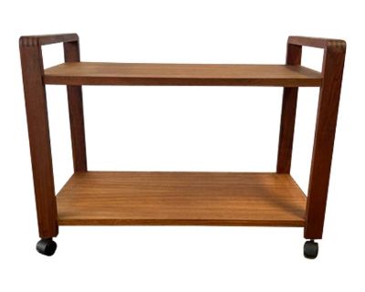 Mid Century Modern Bar Cart on Wheels