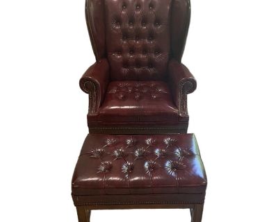 1980’s Wing Back Chair and Ottoman