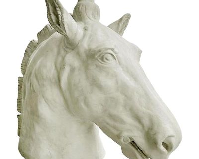 Mid 20th Century Vintage Horse Head Sculpture Fashioned After a Carousel Horse