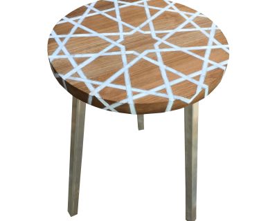 Modern Islamic Style Mother of Pearl Inlay Side Table