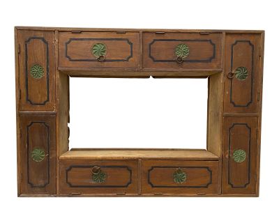 Antique Hand Carved & Painted Hanging Cupboard