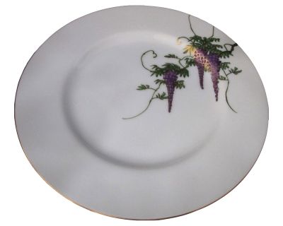 1950s Koshida Wisteria Garland Hand Painted Vintage Luncheon Tea Dessert Plate