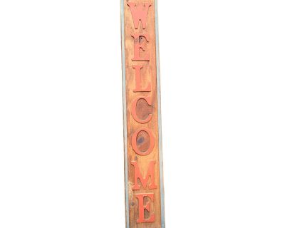 1970s Wooden Welcome Sign