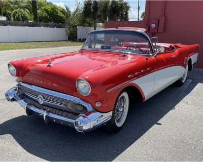 1957 Buick Roadmaster Plush Red Leather Interior & White Convertible Top Automatic Transmission RWD