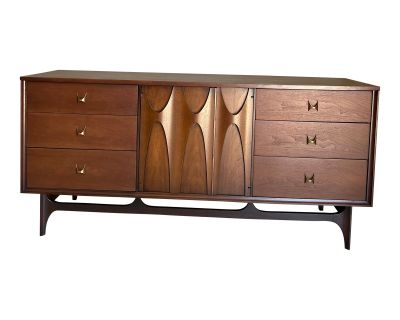 Mid Century Walnut Broyhill Brasilia Lowboy Dresser