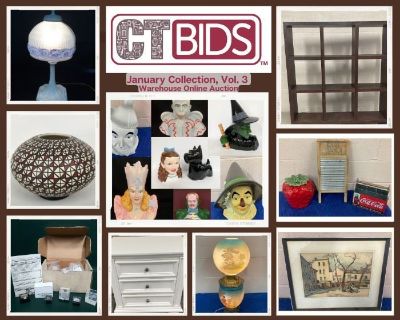 CTBids -JANUARY COLLECTION VOL. 3- Warehouse Online Auction | Ends M-1/24 | PU W-1/26, 9a-3p | 85713