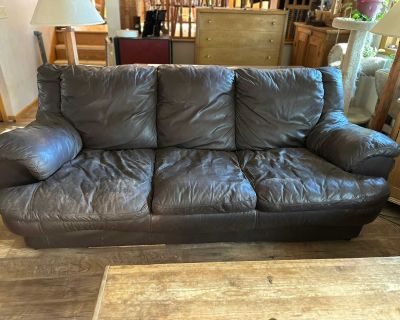 Leather Sleeper Sofa / Couch and Oversize chair