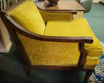 MCM gold velvet chair