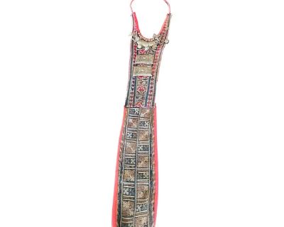 Vintage Tribal Pendant Textile With Silver Bells – Folk Art From South Asia