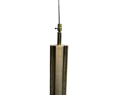 Mid 20th Century Modernist Brushed and Polished Brass Table Lamp by Laurel, Unmarked