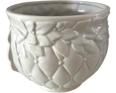 1950s McCoy Large Whited Quilted Jardiniere 1488