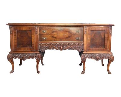 1920s Antique Victorian Carved Sideboard