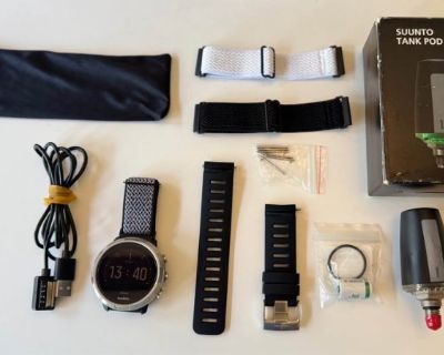 Both units are in excellent condition almost all used in fresh water, and they are always cleaned and stored carefully. The watch has had a screen protector on since day one. The computer currently has about 140 dives, support UI customizations, multi-gas, with digital built-in compass. The tank pod is barely a year old. I have an OEM spare tank pod battery and o-ring. The watch also comes with...