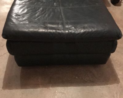 Hunter green leather sofa loveseat and ottoman from Macy's