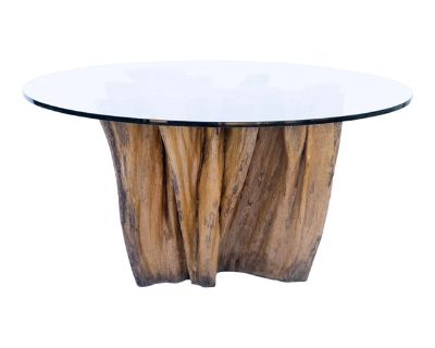 1960s Mid Century Original Cypress Trunk Dining Table