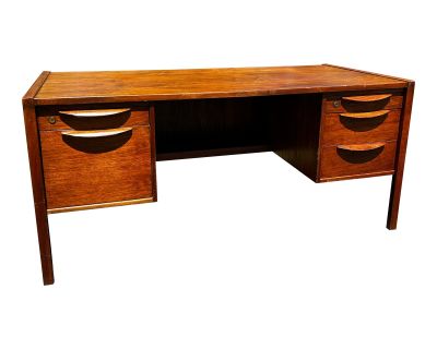 1950s Mid Century Jens Risom Design Walnut Desk