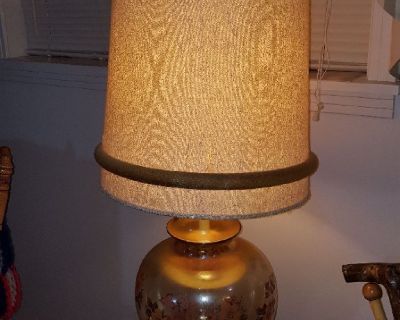 Early 1970s Amber Table Lamp