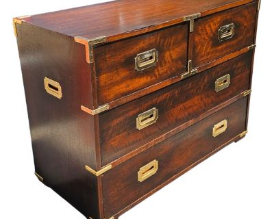 Antique Campaign Style Bachelor's Chest Made in Spain