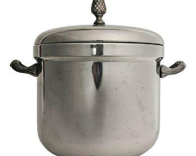 Mid Century International Silver Co. SIlverplated Ice Bucket With Ice Gripper Tongs