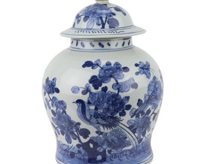 1990s Pair of Blue/White Porcelain Ginger Jars