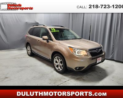 Buckle up and get ready to explore in this adventure-ready Bronze 2015 Subaru Forester! With its 4WD/AWD capabilities and traction control system, you'll feel confident tackling any terrain. Safety is key with multiple airbags strategically placed throughout the vehicle, including side head curtain airbags for added protection. The sleek alloy wheels paired with a rear spoiler give this Foreste...
