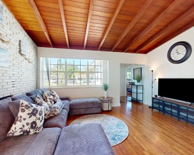 Avg / night: $243. Single-level home with private yard, screened patio, AC, & W/D | Located in Hallandale Beach, FL | 4.91 Stars | 3 Bed, 2 Bath | Pet-friendly. Dog-friendly. Max 6 guests. Get a taste of serene South Florida living at this gorgeous Hallandale Beach Hideway. From emerald shores to emerald fairways, you'll have renowned beaches and golf venues within easy reach of home. Casinos, ...