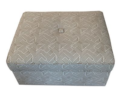 Bassett Furniture Storage Ottoman With Woven Geometric Amber Pattern