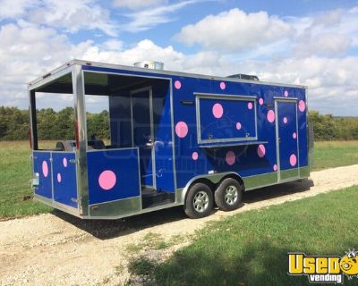 2018 8.5' x 18' Commercial BBQ Kitchen Concession Trailer with Porch