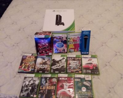 Xbox 360 console and 12 games