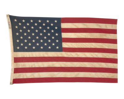 Vintage Embroidered Cotton American Flag