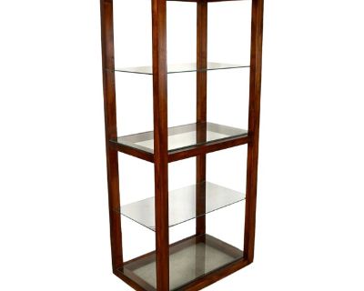 1970’s Mid-Century Modern Wood & Glass Etagere / Shelf