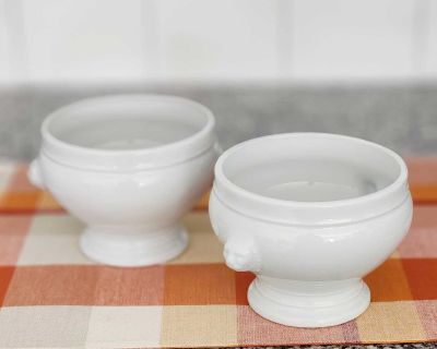 Apilco Lion's Head Porcelain Soup Bowls!