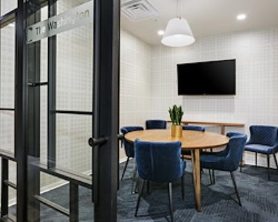 Meeting room. Great single office for someone looking for a space to call their own. This is an interior office, just off the lounge area with easy access to the breakroom. Membership at this level affords you 24/7 access, use of our business address, complimentary coffee, tea, soft drinks, filtered still and sparkling water options, nitro cold brew coffee on tap, fresh fruit daily, doughnuts o...