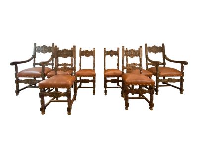 French Renaissance Revival Dining Chairs- Set of 8
