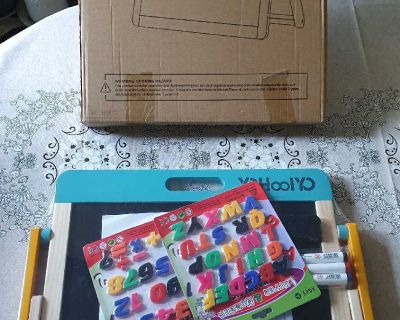 Double Sided Magnetic Tabletop Easel For Kids ( NOTE CROSSPOSTED)